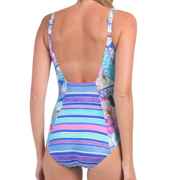 Gottex $182 Samosir TUMMY CONTROL Square Neck High Back One Piece Swimsu… - Picture 2 of 5